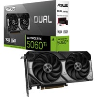 ASUS Dual -RTX5060TI-16G NVIDIA GeForce RTX 5060 Ti 16 GB GDDR7, Tarjeta gráfica GeForce RTX 5060 Ti, 16 GB, GDDR7, 128 bit, 7680 x 4320 Pixeles, PCI Express 5.0