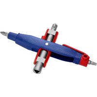 KNIPEX Llave para armarios de conmutación con pasador, Llave de tubo azul/Rojo