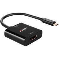 Lindy 43269 Adaptador gráfico USB 3840 x 2160 Pixeles Negro, Convertidor negro, USB Tipo C, Salida DisplayPort, 3840 x 2160 Pixeles