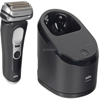 Procter & Gamble Series 9 Pro+ 9660CC Máquina de afeitar de láminas Recortadora Negro, Plata negro, Máquina de afeitar de láminas, Negro, Plata, Acero inoxidable, Botones, LED, AC/Batería