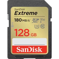 SanDisk Extreme 128 GB SDXC UHS-I Clase 10, Tarjeta de memoria 128 GB, SDXC, Clase 10, UHS-I, 180 MB/s, 90 MB/s