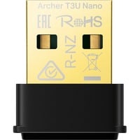 TP-Link Archer T3U Nano WLAN 1267 Mbit/s, Adaptador Wi-Fi Inalámbrico, USB, WLAN, Wi-Fi 5 (802.11ac), 1267 Mbit/s, Negro