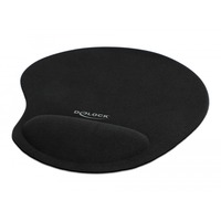 DeLOCK Alfombrilla de ratón ergonómica con reposamuñecas de gel negro