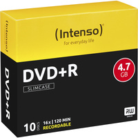 Intenso DVD+R 4.7 GB 16x 4,7 GB 10 pieza(s), DVDs vírgenes DVD+R, 120 mm, Caja de cd, 10 pieza(s), 4,7 GB