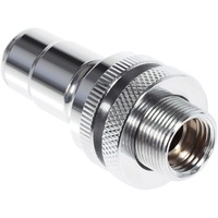 Alphacool ES Schnellverschluss BLH1A PushIn Hembra IG con prensaestopas, Conexión cromado/negro (mate)