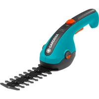 GARDENA Tijeras de césped a batería ClassicCut Li, 3,6Volt, juego con cuchillo para arbustos - Oferta, Podadora turquesa/Negro