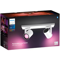 Philips Hue White & Color Ambiance Argenta Foco Doble, Luz de LED blanco