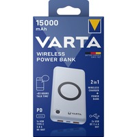 VARTA Powerbank inalámbrico 15.000, Banco de potencia blanco