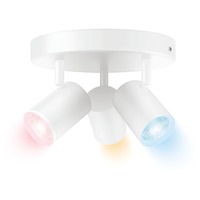 WiZ IMAGEO 3 focos ajustables placa redonda, Luz de LED blanco, Punto de iluminación inteligente, Blanco, LED, Bombilla(s) no reemplazable(s), 2200 K, 6500 K
