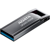 ADATA UR340 unidad flash USB 256 GB USB tipo A 3.2 Gen 1 (3.1 Gen 1) Negro, Lápiz USB níquel, 256 GB, USB tipo A, 3.2 Gen 1 (3.1 Gen 1), 100 MB/s, Sin tapa, Negro