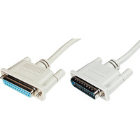 Digitus Cable de extensión para transferencia de datos serial, D-Sub25 (conector) > D-Sub25 (enchufe), Cable alargador beige