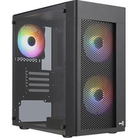 Aerocool HEXFORMBKV2 Caja PC Micro ATX 3 Ventiladores FRGB Negro, Cajas de torre negro, Mini Tower, PC, Negro, micro ATX, Mini-ITX, ABS, SPCC, Atrás, Frente