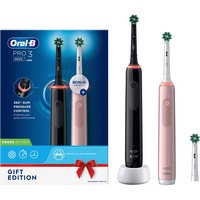 Braun Pro 3 3900N Gift Edition Adulto Cepillo dental oscilante Negro, Rosa, Cepillo de dientes eléctrico negro/Rosa neón, Adulto, Cepillo dental oscilante, Cuidados diarios, Sensible, Blanqueador, Negro, Rosa, Batería, Batería integrada