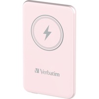 Verbatim Charge 'n' Go Polímero de litio 5000 mAh Cargador inalámbrico Rosa, Banco de potencia rosa, 5000 mAh, Polímero de litio, Quick Charge 3.0, Cargador inalámbrico, Rosa