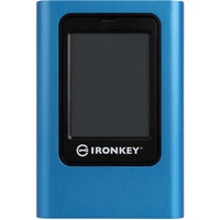 Kingston IronKey 960GB Vault Privacy 80 XTS-AES 256-bit SSD externo cifrado, Unidad de estado sólido azul/Negro, 960 GB, USB Tipo C, 3.2 Gen 1 (3.1 Gen 1), 250 MB/s, Protección mediante contraseña, Azul