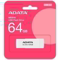 ADATA UC310 unidad flash USB 64 GB USB tipo A 3.2 Gen 1 (3.1 Gen 1) Blanco, Lápiz USB blanco, 64 GB, USB tipo A, 3.2 Gen 1 (3.1 Gen 1), 100 MB/s, Girar, Blanco