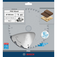 Bosch 2 608 837 697 hoja de sierra circular 18,4 cm 1 pieza(s) Madera noble, Madera blanda, 18,4 cm, 1,6 cm, 1,1 mm, 7900 RPM, 1,6 mm