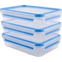 Emsa 515645 recipiente de almacenar comida Rectangular Caja 1,2 L Transparente 3 pieza(s) transparente/Azul, Caja, Rectangular, 1,2 L, Transparente, Polipropileno (PP), Elastómero termoplástico (TPE), Alemania