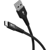 goobay Cable textil USB 2.0 supersuave, conector USB-A > conector USB-C negro
