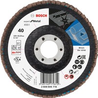 Bosch Disco de abanico X551 Expert para metal, Ø 125mm, K40, Rueda de esmeril 