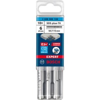 Bosch Expert Broca para martillo SDS plus-7X, Taladro Martillo perforador, Hammer drill bit, 6 mm, 115 mm, Concreto, Piedra, 5 cm