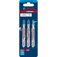 Bosch Expert T118 EHM Hoja de sierra de vaivén Carburo 3 pieza(s) Hoja de sierra de vaivén, Hoja de acero inoxidable (delgada), Carburo, Acero inoxidable, 1,4 mm, 5 mm