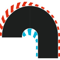 Carrera HYBRID Curva de horquilla 180° L/R, Pistas de carreras 
