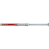 fischer Taco de vástago largo DuoXpand 10x120 T, Pasador gris claro/Rojo