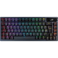 ASUS ROG Azoth teclado Juego USB + RF Wireless + Bluetooth QWERTY Negro, Teclado para gaming Gunmetal, Inalámbrico y alámbrico, USB + RF Wireless + Bluetooth, Interruptor mecánico, QWERTY, LED RGB, Negro