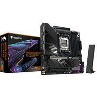 GIGABYTE B850M AORUS ELITE WIFI6E Placa base - Procesadores AMD Ryzen serie 9000, VRM digital de 12+2+2 fases, hasta 8200 MHz DDR5 (O.C.), 1x M.2 PCIe 5.0 + 1x M.2 PCIe 4.0, Wi-Fi 6E, LAN 2.5 GbE, USB 3.2 Gen 2 negro, VRM digital de 12+2+2 fases, hasta 8200 MHz DDR5 (O.C.), 1x M.2 PCIe 5.0 + 1x M.2 PCIe 4.0, Wi-Fi 6E, LAN 2.5 GbE, USB 3.2 Gen 2, AMD, Zócalo AM5, AMD Ryzen 7000 Series, AMD Ryzen 8000 Series, AMD Ryzen 9000 Series, Zócalo AM5, DDR5-SDRAM, 256 GB