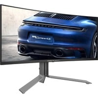 AOC Porsche PD34 pantalla para PC 86,4 cm (34") 3440 x 1440 Pixeles Wide Quad HD QD-OLED Negro, Monitor de gaming negro (mate)/Plateado, 86,4 cm (34"), 3440 x 1440 Pixeles, Wide Quad HD, QD-OLED, 0,03 ms, Negro