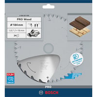 Bosch 2 608 837 698 hoja de sierra circular 18,4 cm 1 pieza(s) Madera noble, Madera blanda, 18,4 cm, 1,6 cm, 1,1 mm, 7900 RPM, 1,6 mm