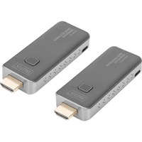 Digitus Extensor de Video Inalámbrico HDMI > HDMI, 50 Metros, Alargador de HDMI negro/Plateado