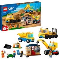 LEGO Camiones de Obra y Grúa con Bola de Demolición, Juegos de construcción Juego de construcción, 4 año(s), Plástico, 235 pieza(s), 1 kg