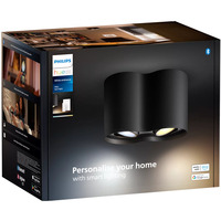 Philips Hue White Ambiance Pilar doble foco, Luz de LED negro