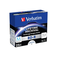 Verbatim M-Disc 4x BD-R 25 GB 5 pieza(s), Discos Blu-ray vírgenes 25 GB, BD-R, Caja de joyas, 5 pieza(s)
