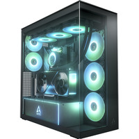 ARCTIC Xtender VG (Mirror Black) Midi Tower Negro, Cajas de torre negro, Midi Tower, PC, Negro, EATX, Metal, Vidrio templado, Juego
