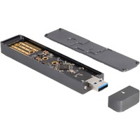 DeLOCK Carcasa externa M.2 NVMe PCle SSD, SATA SSD, Caja de unidades gris