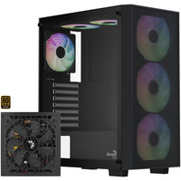 Aerocool B509A Flow-G-BK-v1, con fuente de alimentación Aero 650, Cajas de torre negro