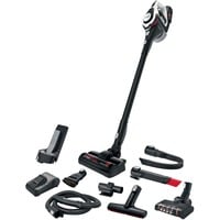 Bosch Serie 8 BSS825ALL aspiradora de pie y escoba eléctrica Aspiradora escoba Batería Secar Sin bolsa Negro, Blanco 5 Ah, Aspirador vertical negro/blanco, Aspiradora escoba, Sin bolsa, Negro, Blanco, Secar, Filtrado, Alfombra, Suelo duro