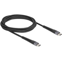 DeLOCK Cable USB 2.0, conector USB-C > conector USB-C con protección contra dobleces prolongada negro