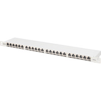 Digitus Panel de parcheo de alta densidad CAT 6A, clase EA, 24 puertos, Patch Panel gris