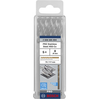Bosch Broca helicoidal PRO de acero inoxidable HSS-Co, Ø 8mm, Taladro 