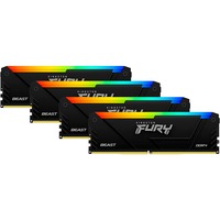 Kingston FURY FURY Beast 32GB 3600MT/s DDR4 CL17 DIMM (Kit de 4) RGB, Memoria RAM negro, 32 GB, 4 x 8 GB, DDR4, 288-pin DIMM