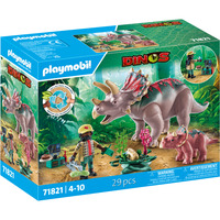 PLAYMOBIL Dinos Triceratops con cría, Juegos de construcción 