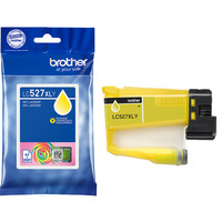 Brother LC527XLY cartucho de tinta 1 pieza(s) Original Alto rendimiento (XL) Amarillo Alto rendimiento (XL), Amarillo, Tinta a base de pigmentos, 1 pieza(s), 2000 páginas, Pack individual