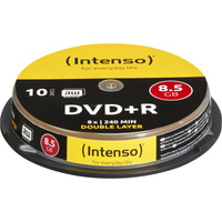 Intenso DVD+R 8.5GB, DL, 8x 8,5 GB 10 pieza(s), DVDs vírgenes DL, 8x, 8,5 GB, DVD+R, 120 mm, 10 pieza(s), 240 min, Caja para pastel