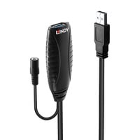 Lindy 43156 cable USB USB 3.2 Gen 1 (3.1 Gen 1) 10 m USB A Negro, Cable alargador negro, 10 m, USB A, USB A, USB 3.2 Gen 1 (3.1 Gen 1), 5 Gbit/s, Negro