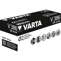 Varta -V386 Pilas domésticas, Batería plateado, Batería de un solo uso, Alcalino, 1,55 V, 105 mAh, 11,6 mm, 11,6 mm