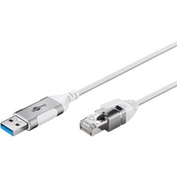 goobay Cable adaptador Ethernet USB-A 3.2 Gen1 > RJ-45, Slim blanco